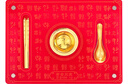 中國珠寶黃金三寶擺件足金筷子金碗筷金勺子寶寶周歲滿(mǎn)月禮物生日送小朋友 1g【紅色禮盒禮袋】 曬單實(shí)拍圖