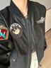 VIP飛行潮牌秋季ma1飛行員夾克男士棒球服帥氣機車(chē)皮衣寬松工裝外套 黑色 L 曬單實(shí)拍圖