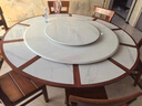 旋轉伸縮餐桌變大圓桌法式復古寶格麗超晶石帶轉盤(pán)小戶(hù)型輕奢餐桌 1.35米變1.9米單桌顏色可定制 曬單實(shí)拍圖
