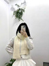 蒙口比鄰羊駝毛防寒保暖圍巾女冬季2025新款韓版情侶高級感針織生日禮物 奶茶米Milk tea rice 曬單實(shí)拍圖