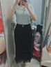 百圖betu女裝春季新款半身裙高腰顯瘦流蘇下擺裙子女2402T70 黑色 M 曬單實(shí)拍圖