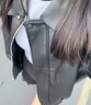 IEF/愛(ài)依服皮衣2025秋季新款美式時(shí)尚機(jī)車(chē)風(fēng)簡(jiǎn)約百搭亮面皮外套 黑 均碼 曬單實(shí)拍圖