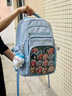 普思圖（PUSITU）書(shū)包女初中生高中生小學(xué)生4-6年級多隔層二次元吧唧減負護脊痛包 【升級可拆卸痛包】海鹽藍+送小 曬單實(shí)拍圖