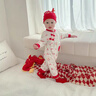G.DUCKKIDS滿(mǎn)月寶寶衣服純棉男女新生兒連體衣紅百天嬰兒衣服秋冬喜慶春秋款 紅單層神龍帶福--含帽+襪 春秋款 52cm 曬單實(shí)拍圖