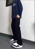 畫枕眠（HUAZHENMIAN）黑色柳葉彎刀男士直筒高街修身顯瘦長褲高街美式cleanfit微喇褲 黑色 L /建議120-135 曬單實(shí)拍圖