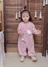 G.DUCKKIDS小黃鴨女童背帶褲套裝秋裝新款寶寶連體衣服t恤兩件套春秋外出 兔子新款粉色套裝 90 曬單實(shí)拍圖