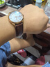 天珺天駿手表帶真皮 tangin天俊男女原裝款手表鏈蝴蝶扣配件20mm 棕色+金蝴蝶扣 24mm 曬單實(shí)拍圖