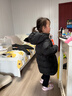 保姆鵝 兒童羽絨服男童女童連帽中長(zhǎng)款加厚防風(fēng)保暖童裝羽絨外套 炭黑 120 曬單實(shí)拍圖