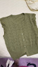 三彩2025夏季新款圓領(lǐng)短款鏤空肌理針織衫輕薄開(kāi)衫女 抹茶綠 S 155/80A 曬單實(shí)拍圖