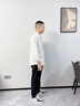 潮梵圖長(cháng)袖襯衫男生春秋季高級感寬松華夫格休閑襯衣外套男裝潮流外套男 白色襯衫 XL (推薦115-135斤) 曬單實(shí)拍圖