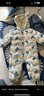 戴維貝拉（DAVE＆BELLA）新生兒連帽爬服女寶寶羽絨連體衣小童外出服男寶睡衣秋冬新款哈衣 恐龍印花【現貨】 90cm （建議身高80-90cm） 曬單實(shí)拍圖