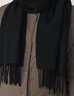 無(wú)印良品（MUJI）羊毛編織 圍巾 圍脖 保暖 女式 冬季 DD0IOA4A 黑色 35*164cm 曬單實(shí)拍圖