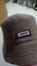 錫曼塵帽子女秋冬季新款漁夫帽羊毛混紡保暖防寒小皮標休閑針織魚(yú)夫盆帽 卡其色 均碼 曬單實(shí)拍圖