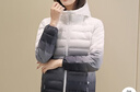 鴨鴨（YAYA）冬季新品輕薄羽絨服女短款連帽時(shí)尚韓版潮流漸變情侶款外套 漸變黑色 XL 曬單實(shí)拍圖