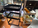 全品屋小推車(chē)置物架可移動(dòng)落地收納架家用零食廚房多層碳鋼帶輪架子三黑 曬單實(shí)拍圖