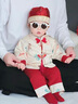 G.DUCKKIDS小黃鴨童裝嬰兒套裝春秋季周歲禮服男女寶寶唐裝抓周百天拍照套裝 紅色 90 尺碼建議1~2歲cm 曬單實(shí)拍圖