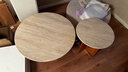 小半家具巖板茶幾圓形組合茶幾復古實(shí)木小茶桌休閑矮桌貝殼茶幾組合 曬單實(shí)拍圖