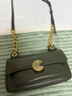 西木汀 守望者 小眾手提鏈條包包牛皮斜挎女包輕奢單肩腋下包 橄欖綠 曬單實(shí)拍圖