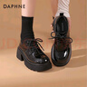 達芙妮樂(lè )福鞋子女鞋2022春秋厚底英倫風(fēng)小皮鞋一腳蹬單鞋女夏 曜石黑【兩種配飾，可鹽可甜】 38 曬單實(shí)拍圖