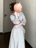 圣保美灰色連帽長袖連衣裙秋冬季2025新款時尚女裝小個子韓系衛(wèi)衣長裙子 灰色 S 碼 曬單實拍圖