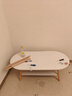 茶幾客廳家用小戶(hù)型桌子簡(jiǎn)易出租屋用臥室新款簡(jiǎn)約圓形茶桌 【暖白色+原木腿】80CM 曬單實(shí)拍圖