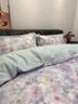 富安娜·圣之花A類(lèi)100支長(cháng)絨棉磨毛床上四件套純棉100%全棉床單被套秋冬加厚被罩 倚春花語(yǔ)(粉) 1.8m 床單款 四件套（被套200*230cm） 曬單實(shí)拍圖