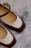 卓詩(shī)尼瑪麗珍鞋女時(shí)尚粗跟法式復古配裙子方頭百搭淺口單鞋 米棕 36  曬單實(shí)拍圖