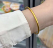 中國黃金（CHINA GOLD）古法素圈黃金手鐲女新款999足金鐲結婚首飾生日禮物送女朋友老婆 【實(shí)心定制款2-3天發(fā)貨】52#約20.5g 曬單實(shí)拍圖