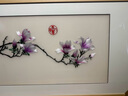 夢(mèng)文軒客廳掛畫(huà)臥室1-4絲純手工蘇州刺繡精品蘇繡餐廳床頭裝飾畫(huà)玉蘭花 玉堂富貴 裝框45*130cm 曬單實(shí)拍圖