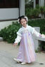 貝優(yōu)可古月家.紫芙 漢服女童冬兒童高端仙氣古風(fēng)加絨連衣裙女孩古裝襦裙 紫色 110 曬單實(shí)拍圖