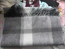 木舟魚(yú)尖貨100%純羊毛圍巾格子冬季男女百搭情侶款保暖圍脖 黑白灰格 (100%純羊毛新格紋) 曬單實(shí)拍圖