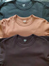 優(yōu)衣庫女裝竹節紗V領(lǐng)T恤/短袖棉白T上衣打底內搭春夏新款483576 38 深褐色 3XL /175/108C 曬單實(shí)拍圖