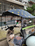 季禮信電動(dòng)車(chē)雨棚蓬新款可折疊伸縮摩托車(chē)遮陽(yáng)棚遮雨傘防曬雨遮陽(yáng)傘不查 小黃鴨【前檔折疊棚】免組裝 快拆支架【有鏡】后視鏡下安裝 曬單實(shí)拍圖