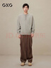 GXG男裝圓領(lǐng)線(xiàn)衫針織衫黑色冬2024年新品 花灰 190/XXXL 曬單實(shí)拍圖