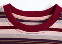 白鹿語(yǔ)夏季時(shí)尚撞色條紋短袖復古休閑圓領(lǐng)百搭T恤女 紅條  M  曬單實(shí)拍圖