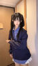 S·J·V·K韓系學(xué)院風(fēng)拼接格子襯衫假兩件連帽衛(wèi)衣女秋冬加絨加厚外套上衣潮 藏青色【秋冬加絨】 M （適合80-100斤） 曬單實(shí)拍圖