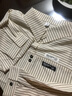 皮爾卡丹（pierre cardin）條紋印花Polo領(lǐng)長袖襯衫女春秋2025新款時尚洋氣百搭襯衣氣質(zhì)上衣 杏色《時尚百搭別致歐貨漂亮氣質(zhì) L [110-120斤] 曬單實拍圖
