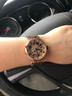 Davena蒂瑋娜手表女全自動(dòng)機械表女士手表鏤空腕表生日送女友禮物 金殼黑帶【小細紋】 曬單實(shí)拍圖