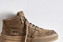皓頓（HAUT TON）男鞋頭層牛皮復古工裝鞋男士高幫板鞋百搭時(shí)尚秋冬新品休閑鞋子男 卡其色 40 適合運動(dòng)鞋41碼 曬單實(shí)拍圖