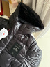 鴨鴨YAYA鴨鴨兒童羽絨服長(cháng)款羽絨服中大童新款加厚保暖冬裝外套 黑金色 130 曬單實(shí)拍圖