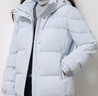 鴨鴨（YAYA）蓄熱短款羽絨服女2025年冬季新款時(shí)尚休閑寬松加厚保暖小個(gè)子外套 冰川藍 S (建議90-110斤) 曬單實(shí)拍圖
