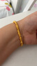 中國黃金（CHINA GOLD）碎金子黃金手鏈女足金盤(pán)纏金手串轉運珠七夕情人節禮物送女友老婆 【京速達】足金碎金子手串約3.2g*甄選禮盒 曬單實(shí)拍圖