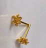 六福珠寶中秋禮物 足金梔子花黃金耳釘 計價(jià)G01G0027DS 約1.00克 曬單實(shí)拍圖