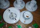 FSL佛山照明燈座LED球泡樓道E27螺口通用燈頭86型明裝方型圓形燈座 【5個(gè)裝】大圓形螺口燈座 曬單實(shí)拍圖