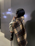 妙奕嘉大圍巾女長(cháng)款保暖格紋圍脖2026新款高顏值高級感好看韓版圍巾女款 美拉德包邊格紋圍巾【棕色】 曬單實(shí)拍圖