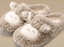 名創(chuàng  )優(yōu)品（MINISO）棉拖鞋女小羊咩咩秋冬防滑包跟拖鞋保暖毛絨可愛(ài)月子家居情侶鞋 深灰【包跟更保暖】 38-39 (260mm) 【適合37/38碼穿】 曬單實(shí)拍圖