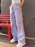FILA 斐樂(lè )官方楊冪同款梭織長(cháng)褲時(shí)尚簡(jiǎn)約寬松休閑褲子女 淡奶油紫-PU L （170/70A/L） 曬單實(shí)拍圖