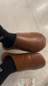 優(yōu)調靜音棉拖鞋女輕奢時(shí)尚居家地板防滑高級感皮拖鞋秋冬 可可棕38-39 曬單實(shí)拍圖