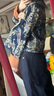三吉黑花【赴青山】外套女春季2025新款九金九色珠片刺繡牛仔外套紅人衣櫥 深藍 M 曬單實(shí)拍圖