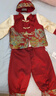 班喜迪男童漢服套裝冬裝寶寶周歲禮服嬰兒中式唐裝秋冬國風(fēng)兒童喜慶衣服 紅色 （春秋款） 90 曬單實(shí)拍圖